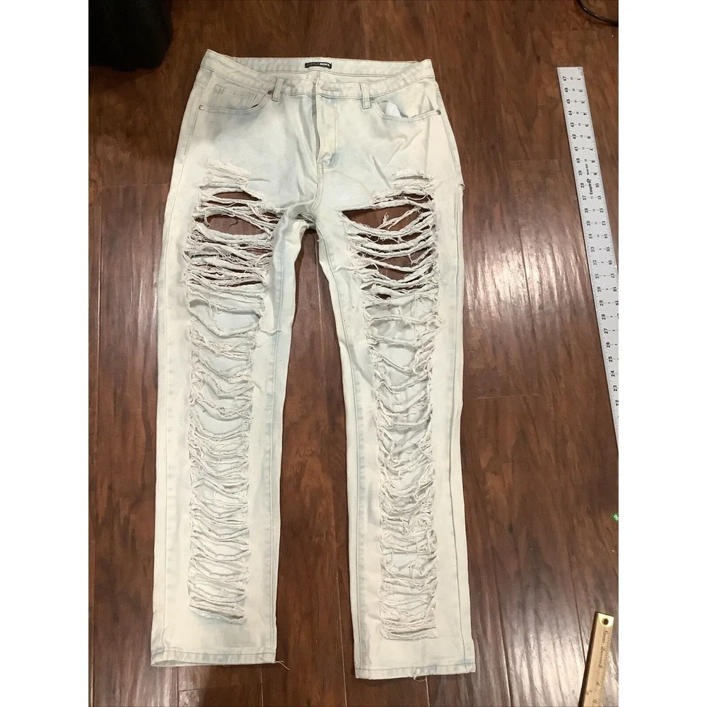 Fashion Nova Supersonic Ripped Straight Leg Jeans Size 13